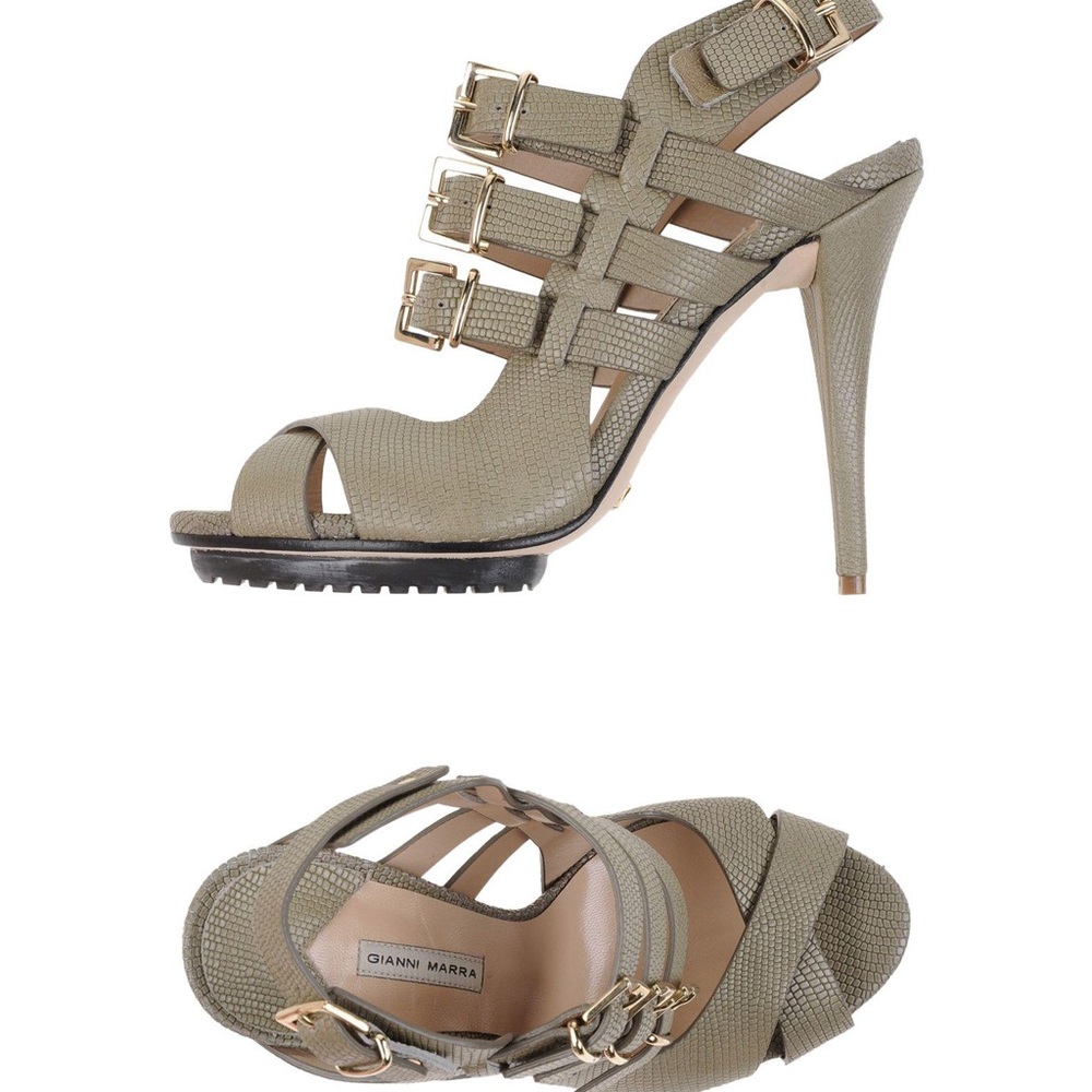 Gianni Marra Green Sandals with lug sole 38 EU